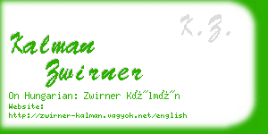 kalman zwirner business card